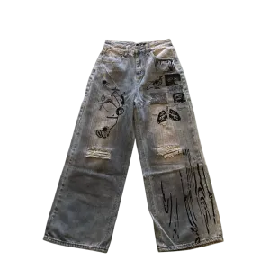 Denim Paint Baggy Distressed