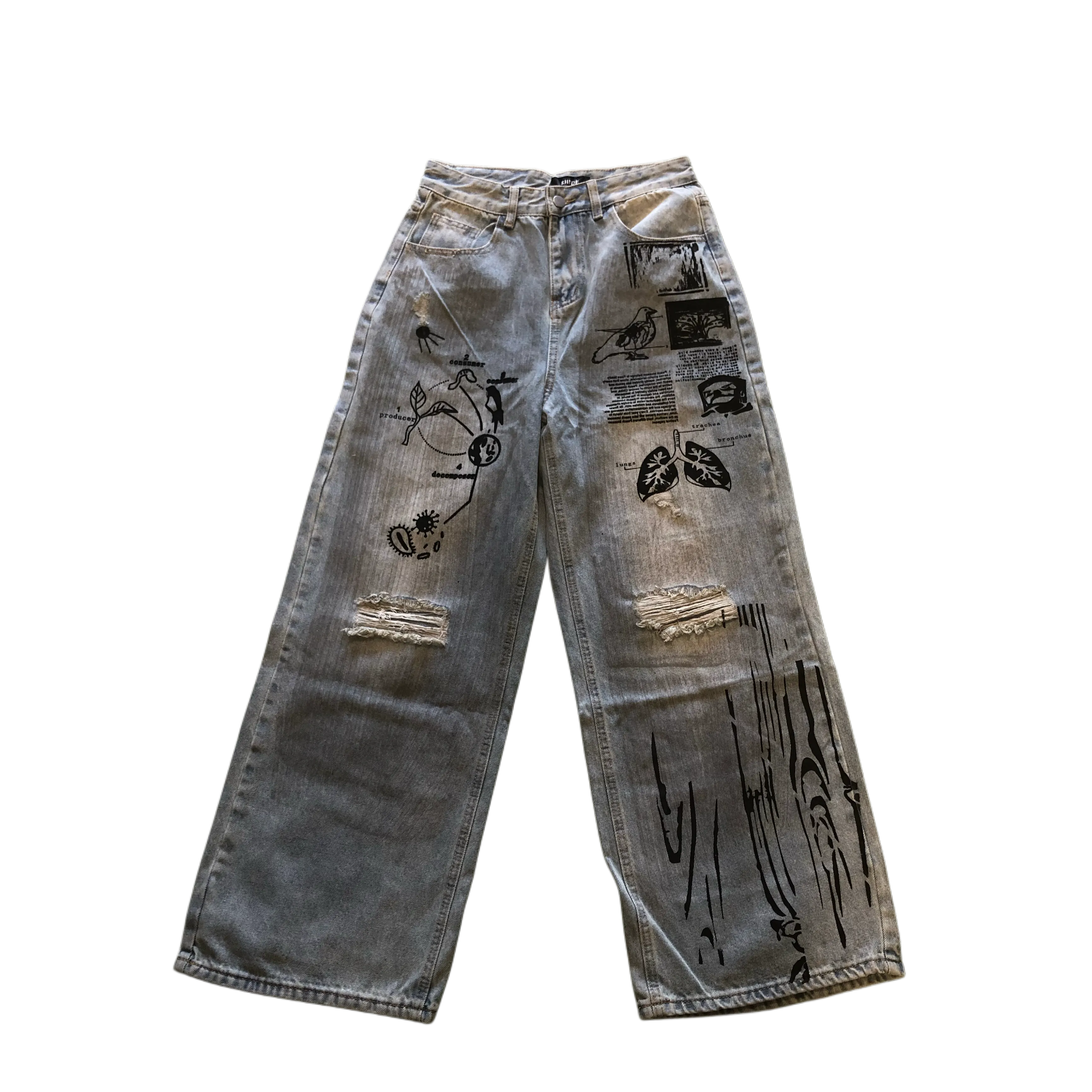 Denim Paint Baggy Distressed