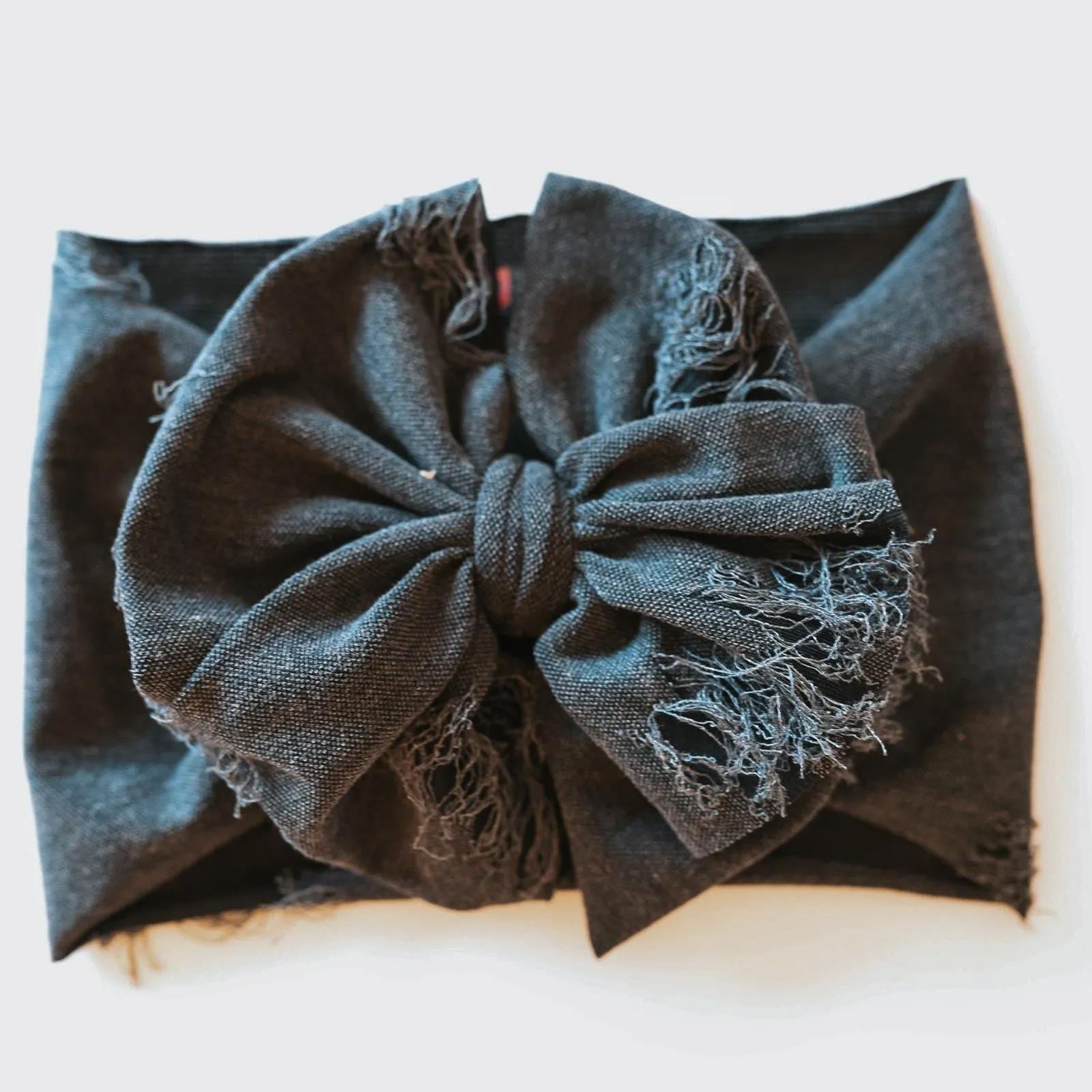 Distressed Charcoal Messy Headwrap