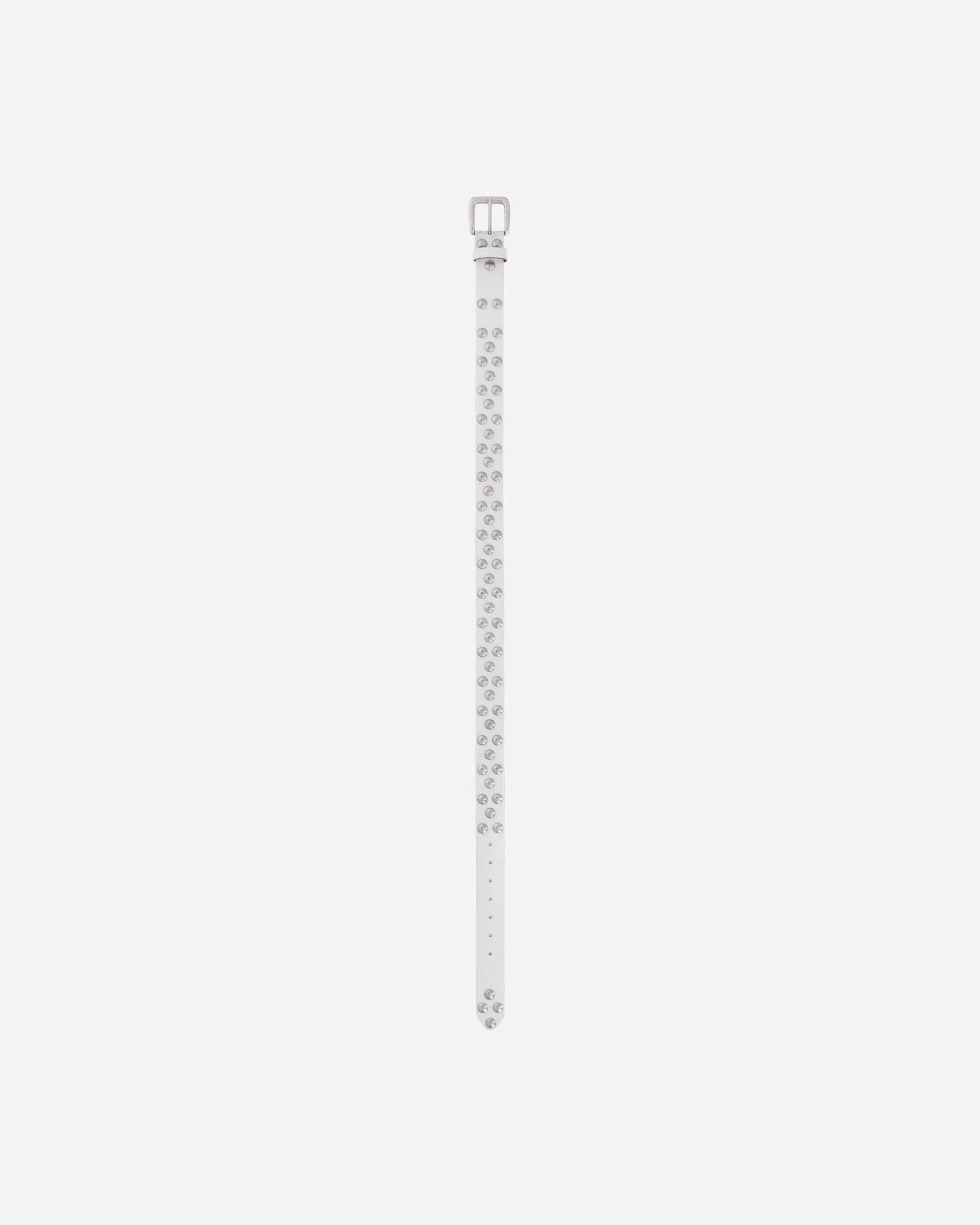 Distressed Rivet Belt White