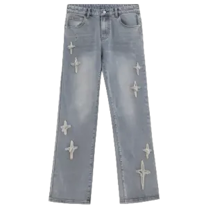 Distressed Star Denim