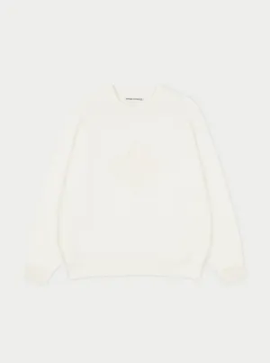 EMBLEM EMBOSSED OVERSIZED SWEATSHIRT - OFF WHITE