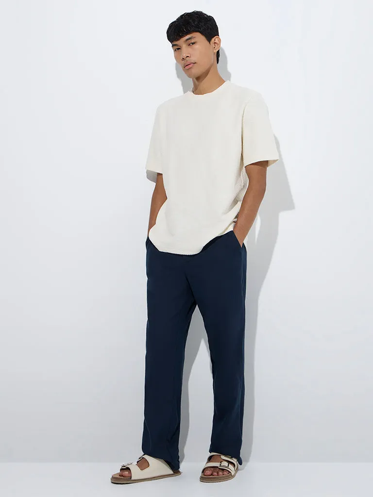 ETA Indigo Relaxed-Fit Mid-Rise Cotton-Blend Chinos