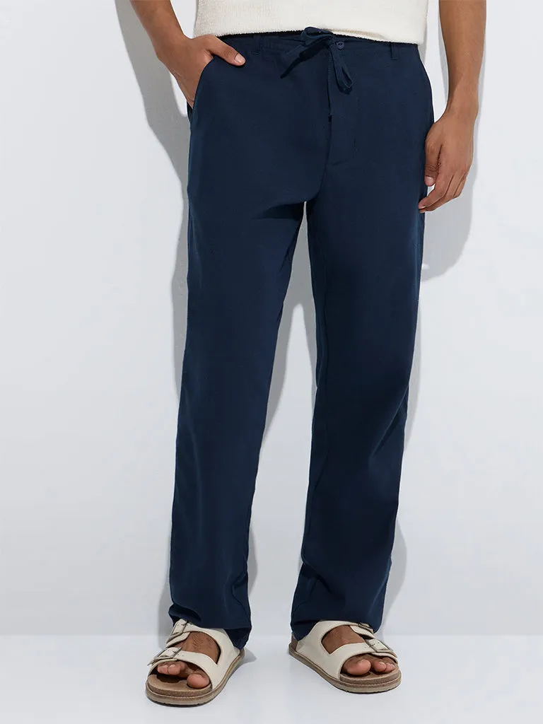 ETA Indigo Relaxed-Fit Mid-Rise Cotton-Blend Chinos