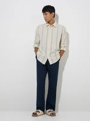 ETA Off-White Striped Relaxed-Fit Cotton Shirt