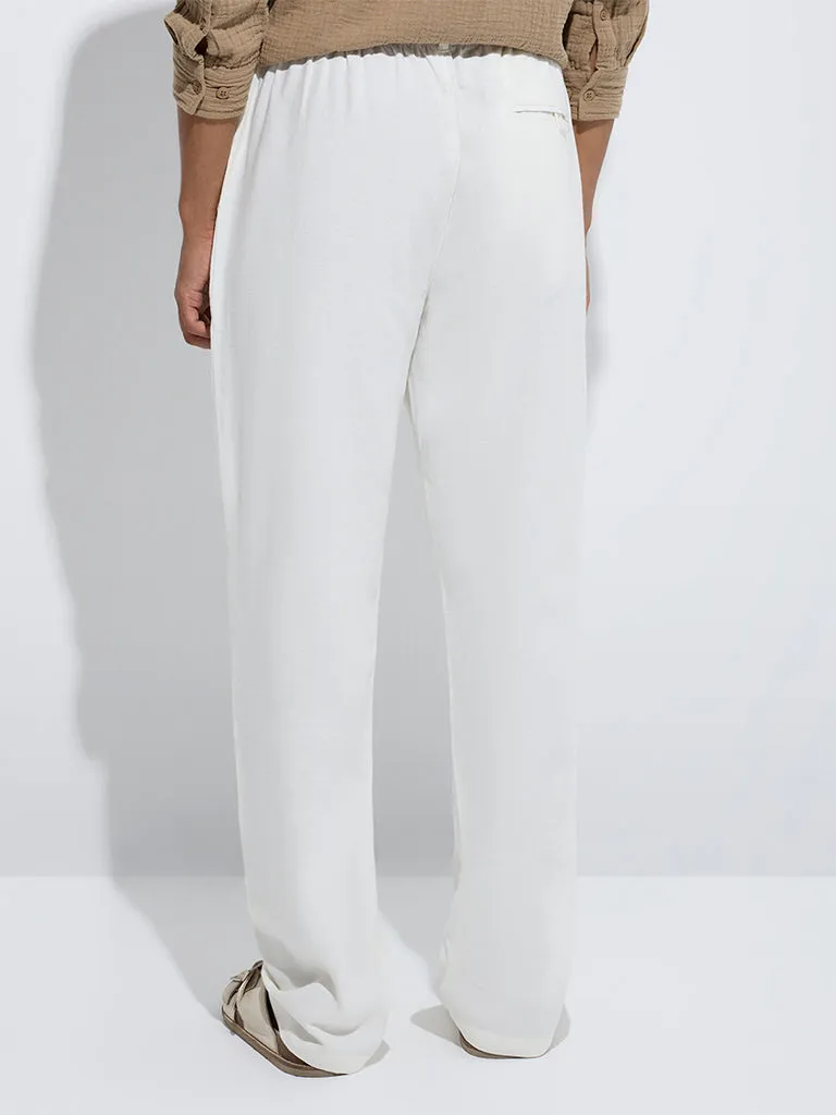ETA White Relaxed-Fit Mid-Rise Cotton-Blend Chinos