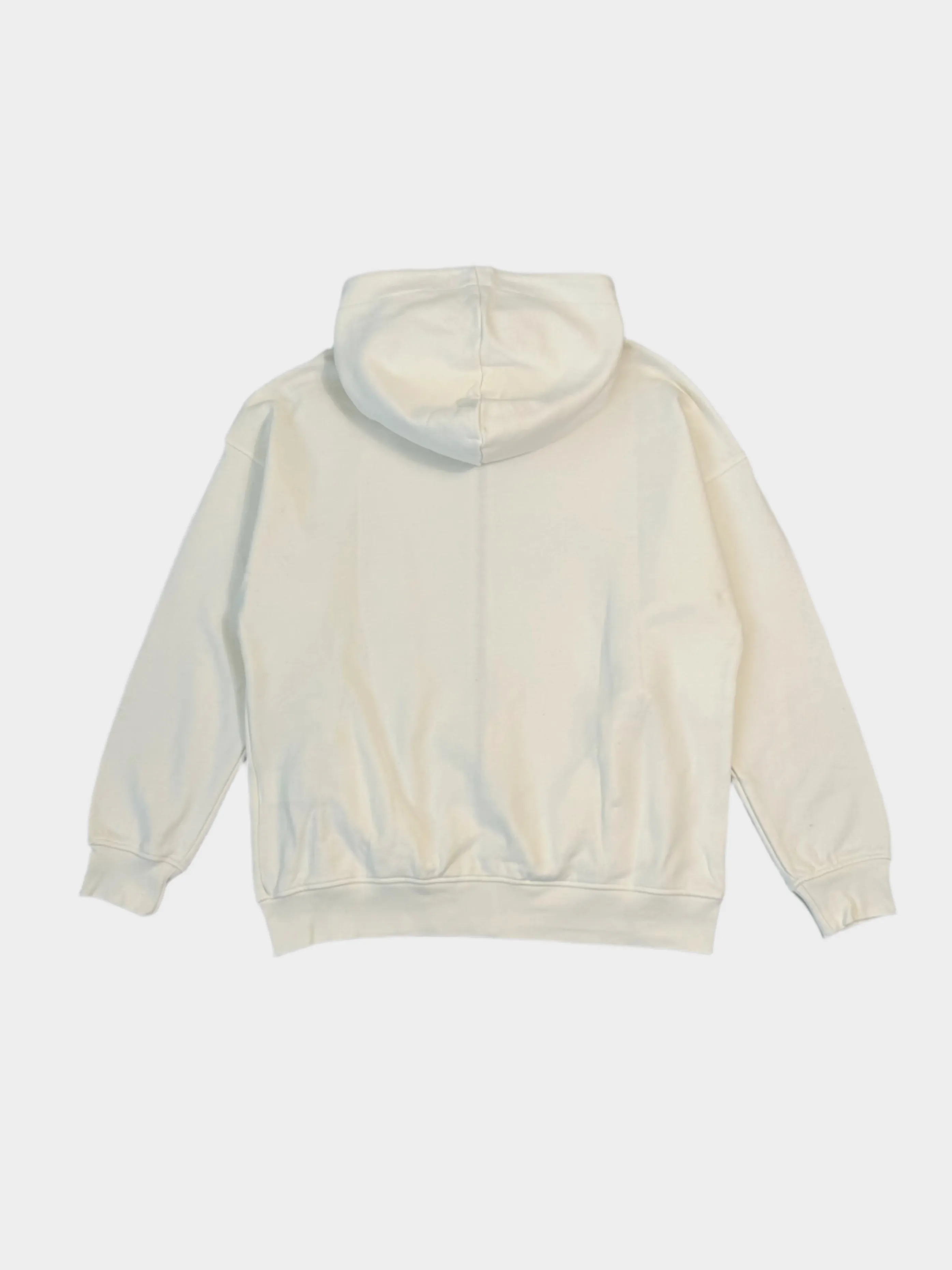 Felpa Bianca Con Cappuccio E Zip Frontale