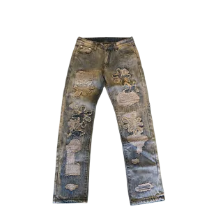 Flower Denim Distressed