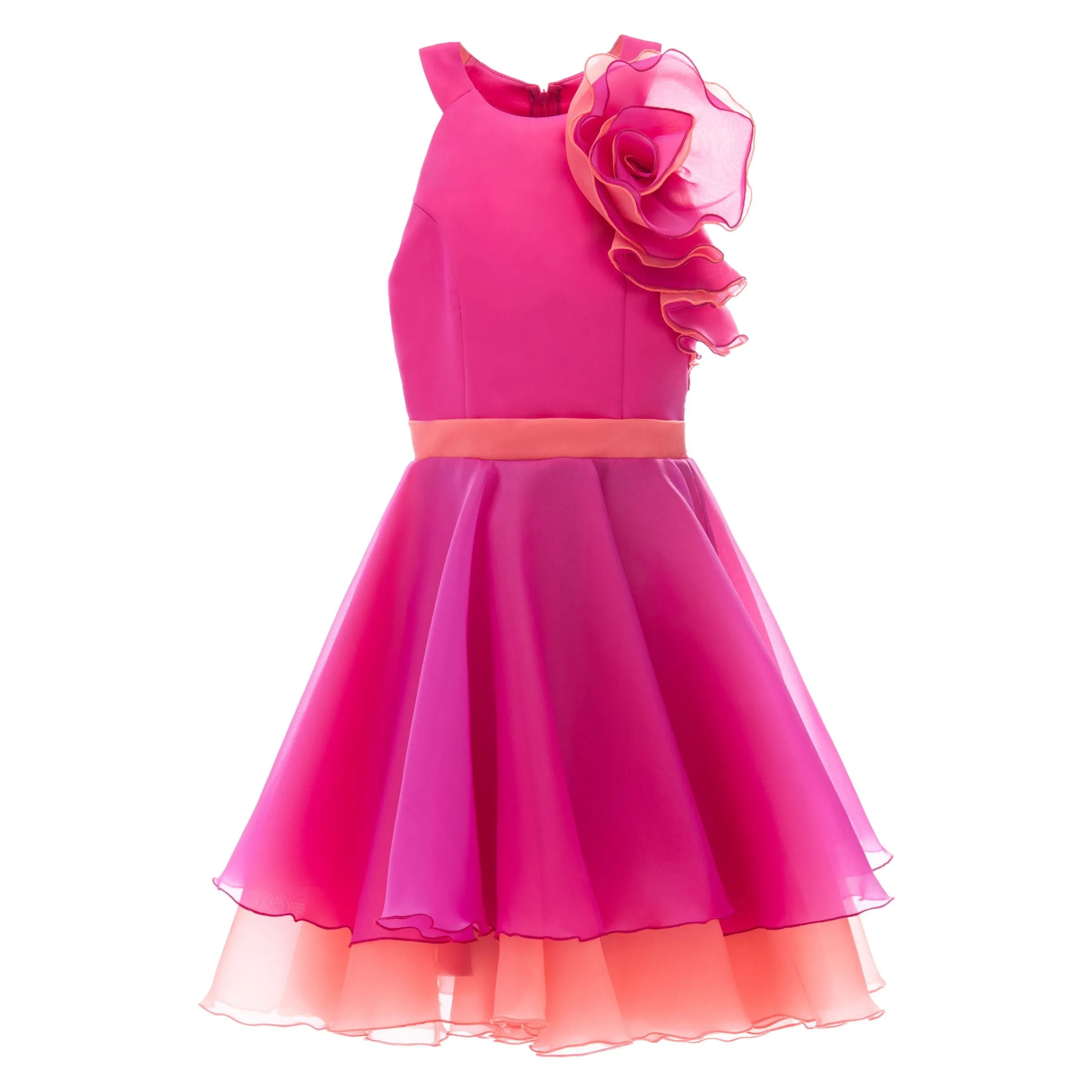 Fuchsia Estancia Halter Organza Dress