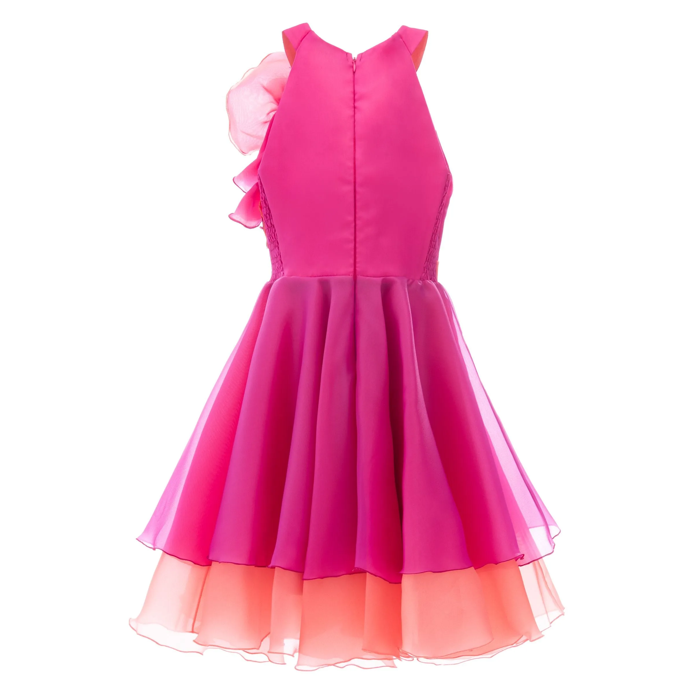 Fuchsia Estancia Halter Organza Dress