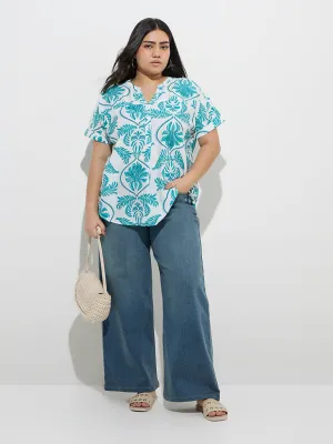 Gia Blue Washed Relaxed-Fit High-Rise Jeans