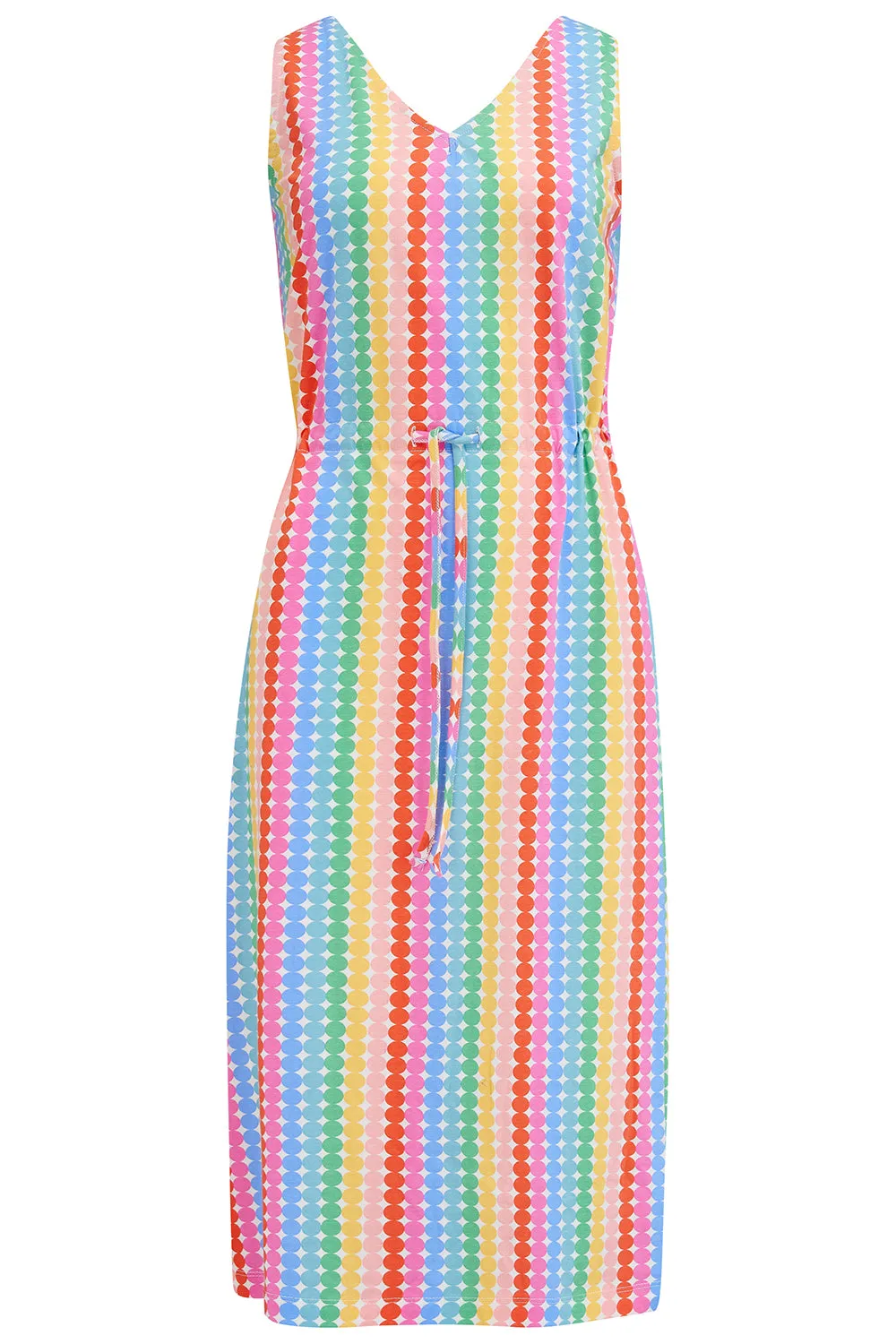 Gilly Jersey Midi Dress - Multi. Rainbow Circles