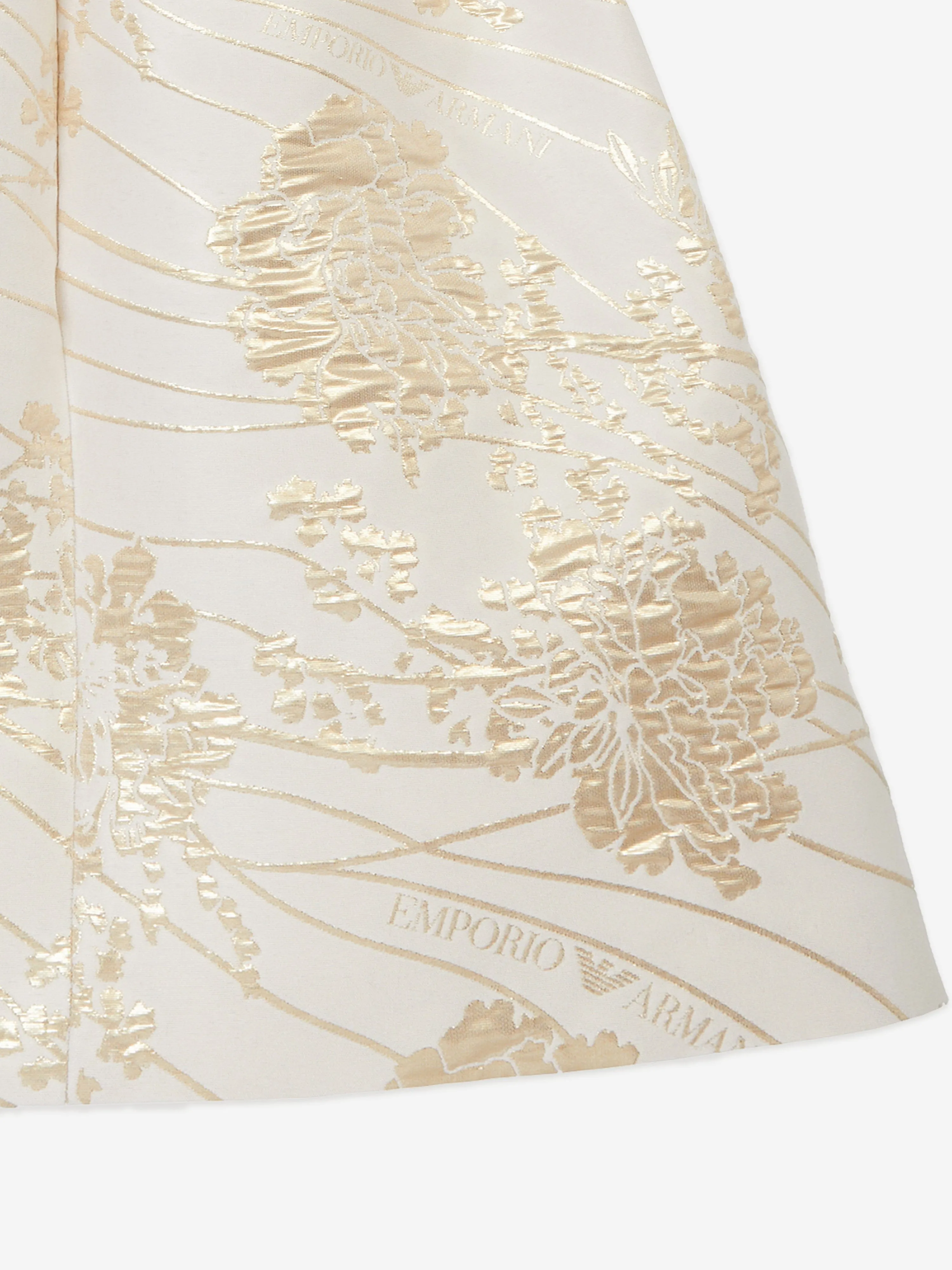 Girls Brocade Dress in Gold