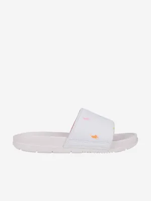 Girls Fairview Logo Sliders in White