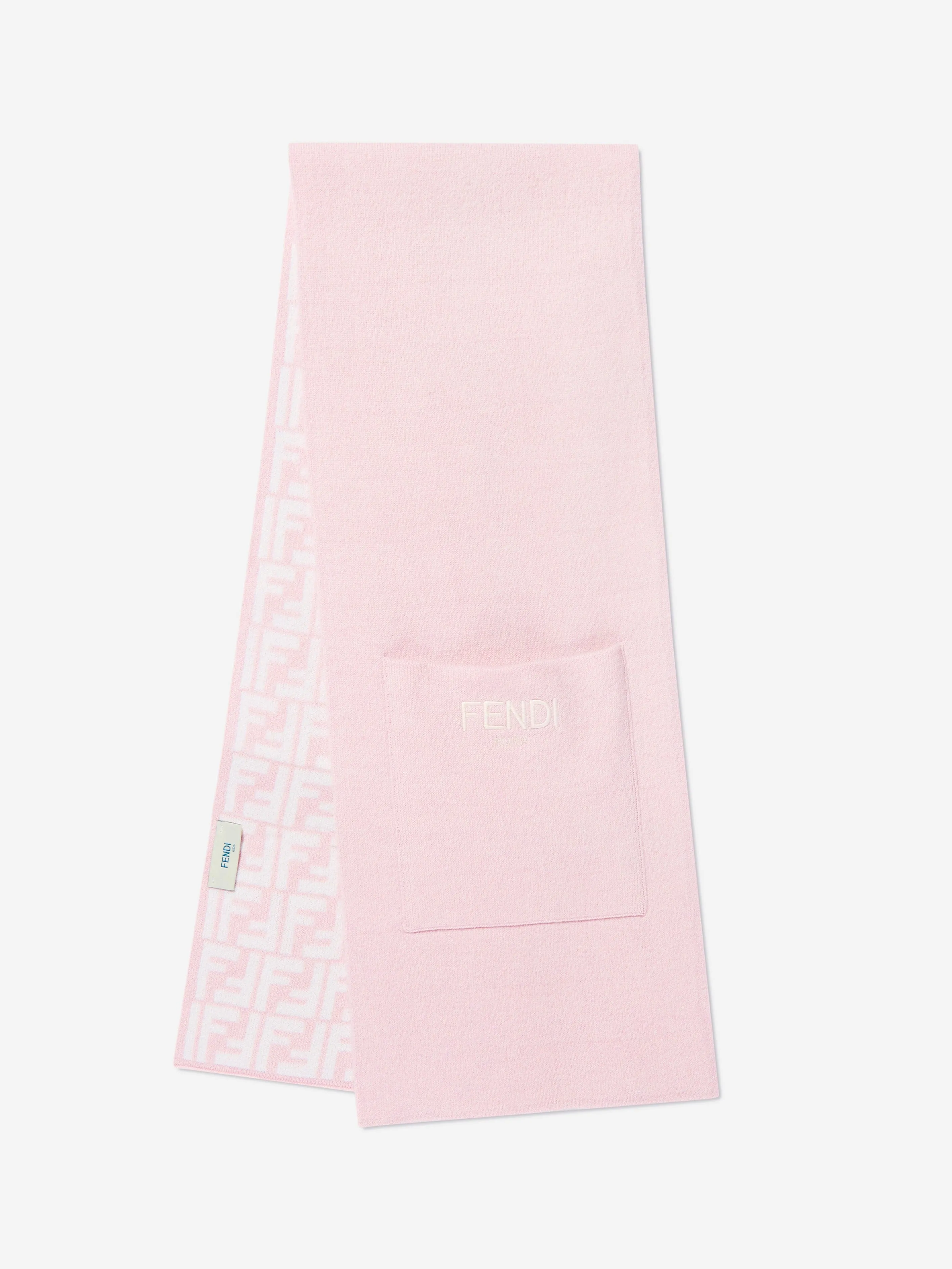 Girls FF Logo Reversible Scarf in Pink