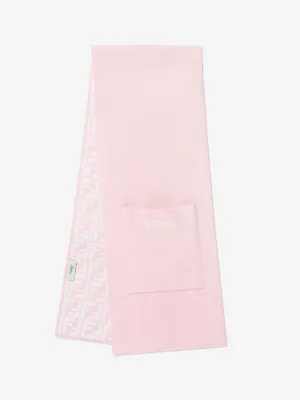 Girls FF Logo Reversible Scarf in Pink