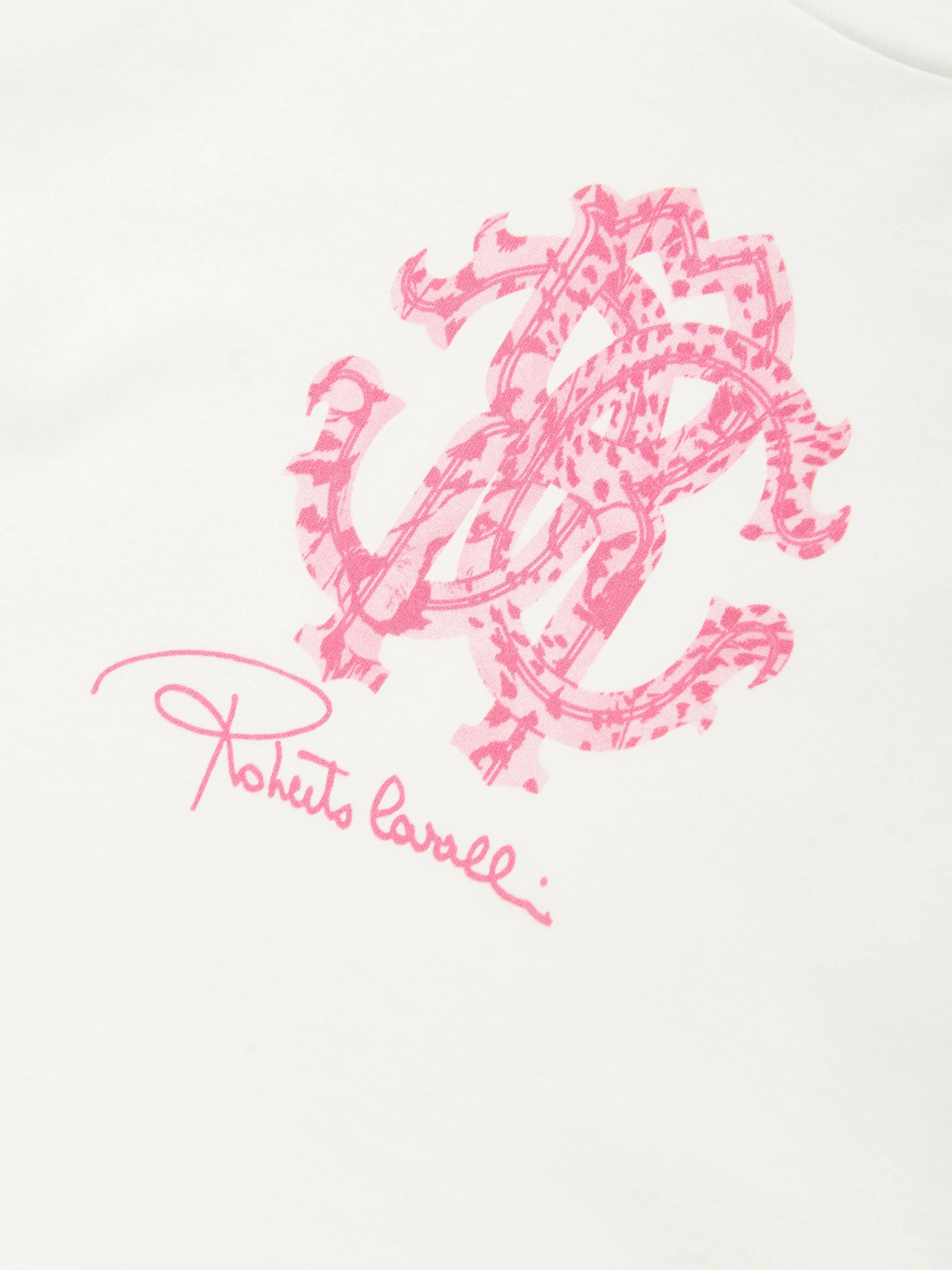 Girls Floral Logo Dress in White