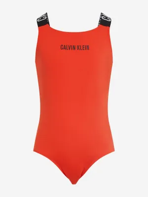 Girls Logo Swimsuit in Red