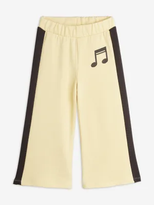 Girls Note Embroidered Joggers in Yellow
