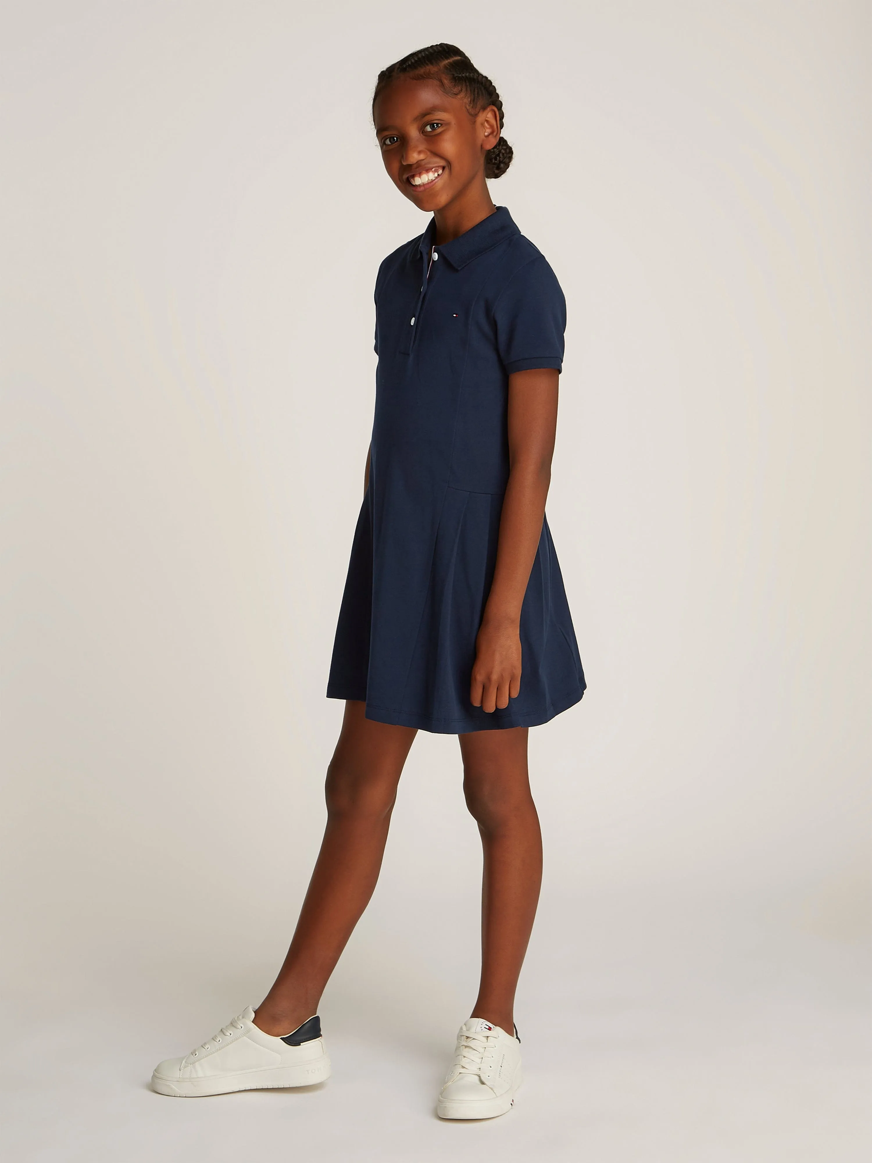 Girls Polo Dress in Navy
