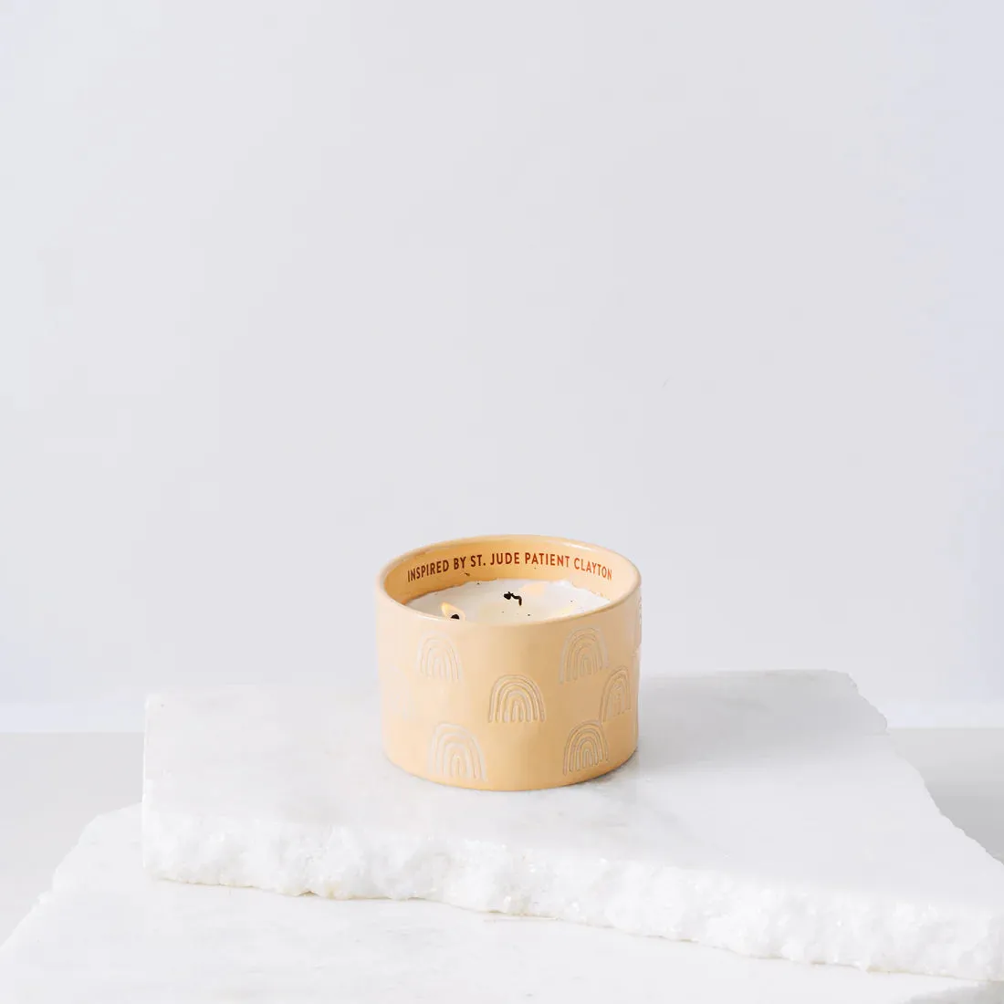 Giveback St. Jude Orange 11 Oz Ceramic Vessel With Exposed Clay Pattern - Possibilties. Rainbows