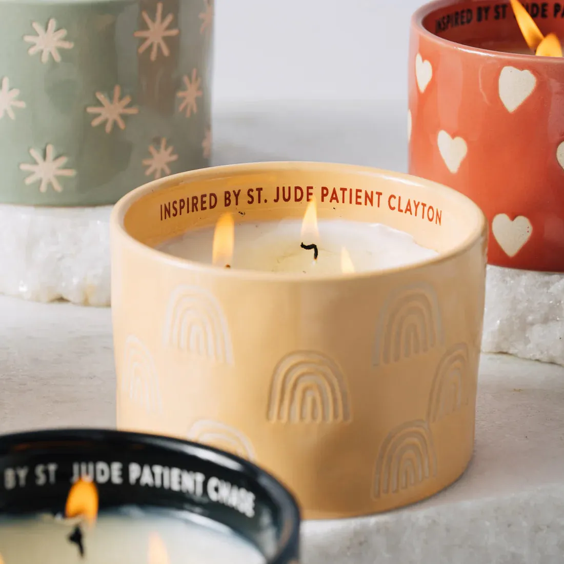 Giveback St. Jude Orange 11 Oz Ceramic Vessel With Exposed Clay Pattern - Possibilties. Rainbows