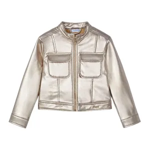 Gold Metallic Biker Jacket