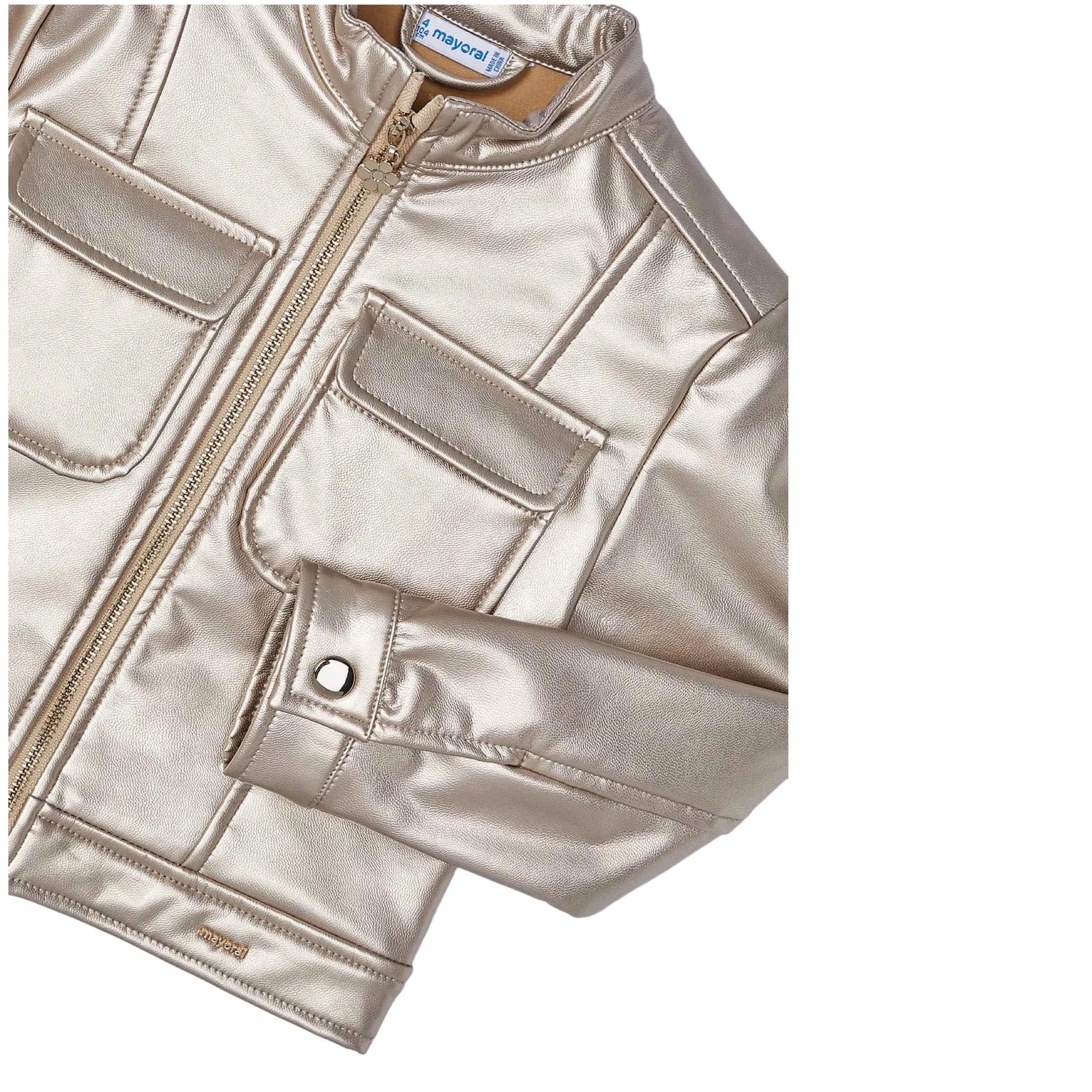 Gold Metallic Biker Jacket