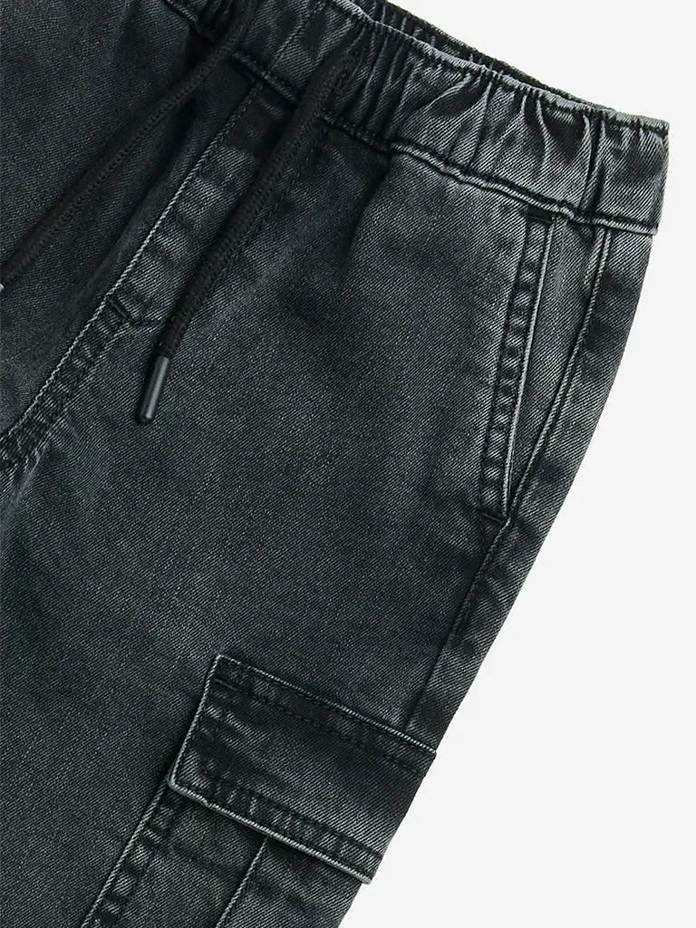 HOP Kids Charcoal Relaxed-Fit Mid-Rise Jeans