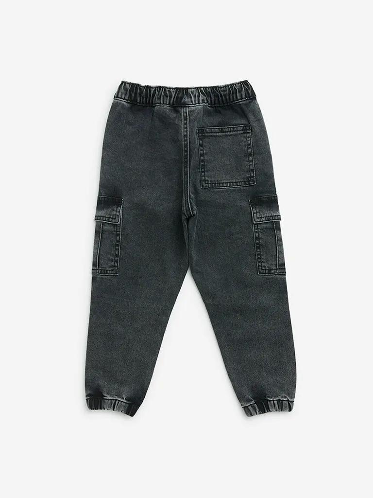 HOP Kids Charcoal Relaxed-Fit Mid-Rise Jeans