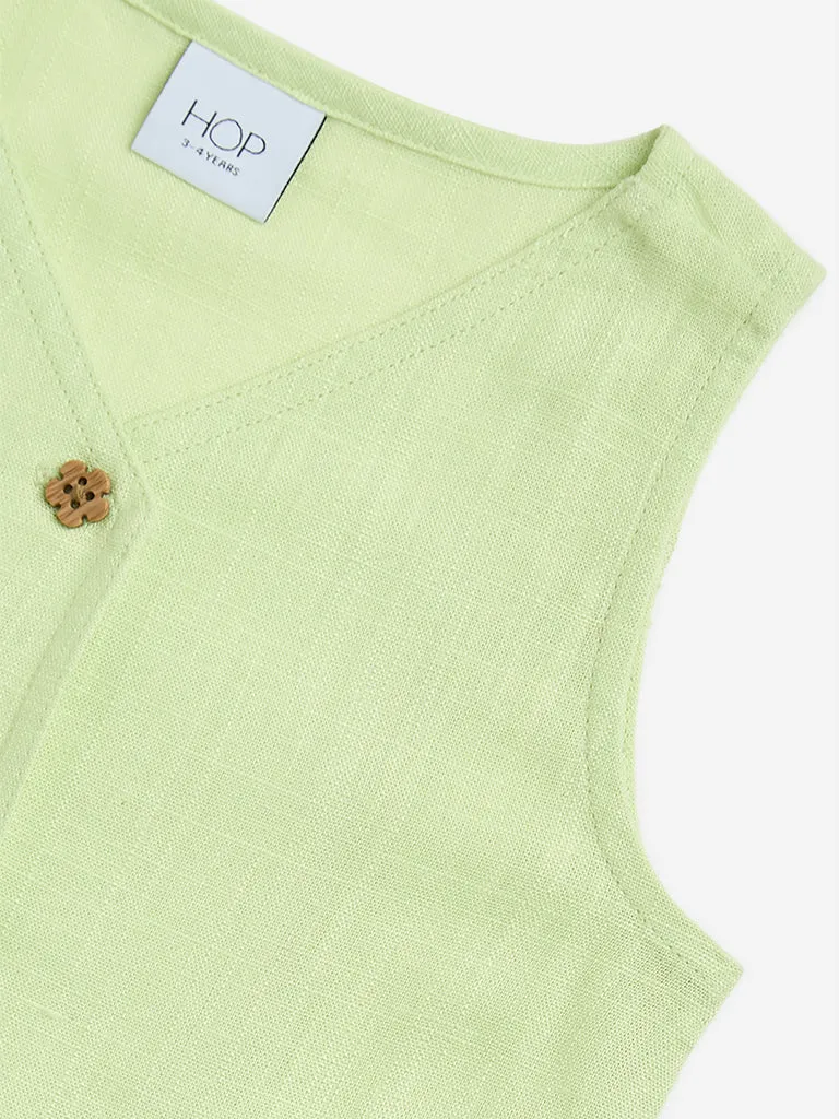 HOP Kids Lime Embroidered Waistcoat