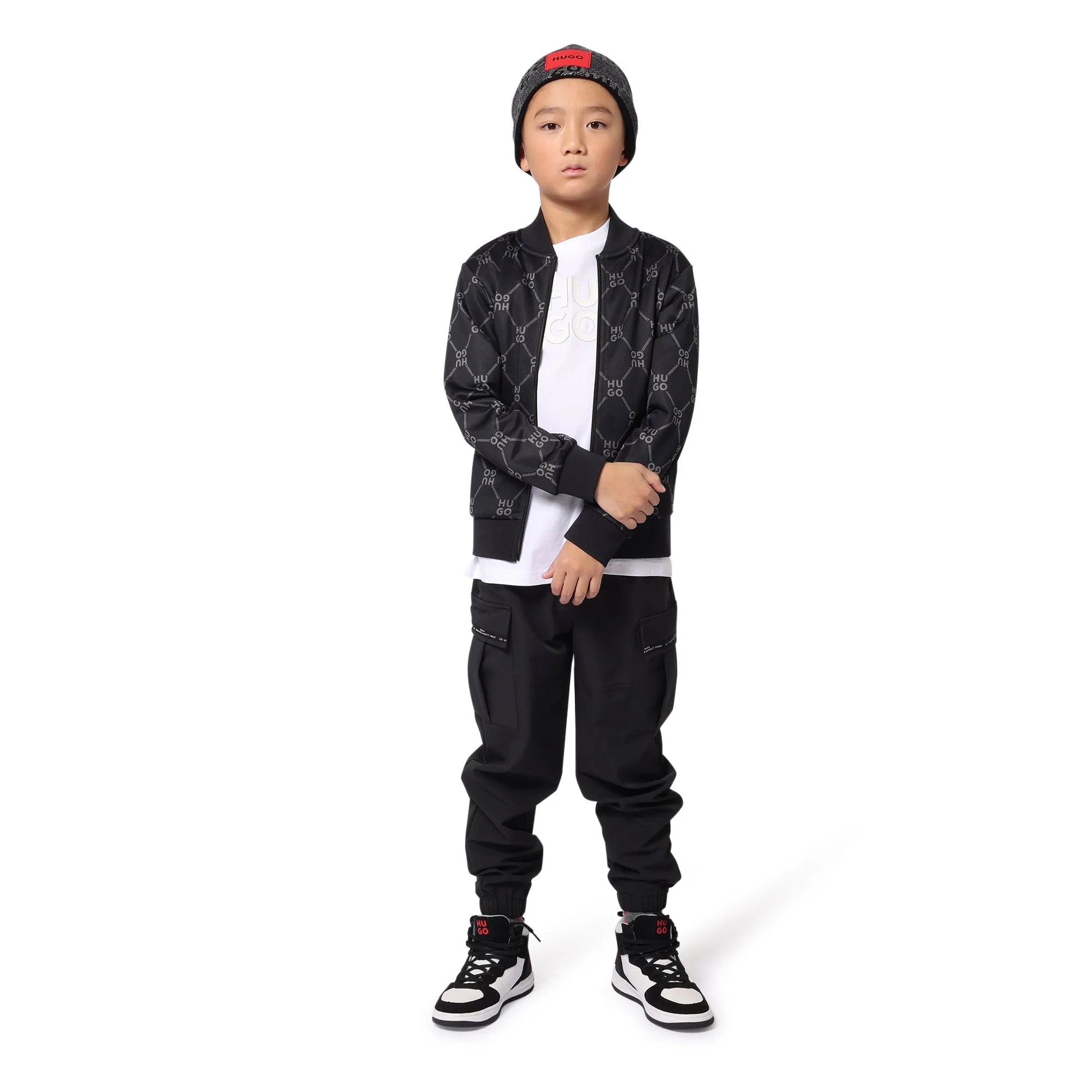 HUGO-G00176-09B-BLACK-LOOSE PANTS