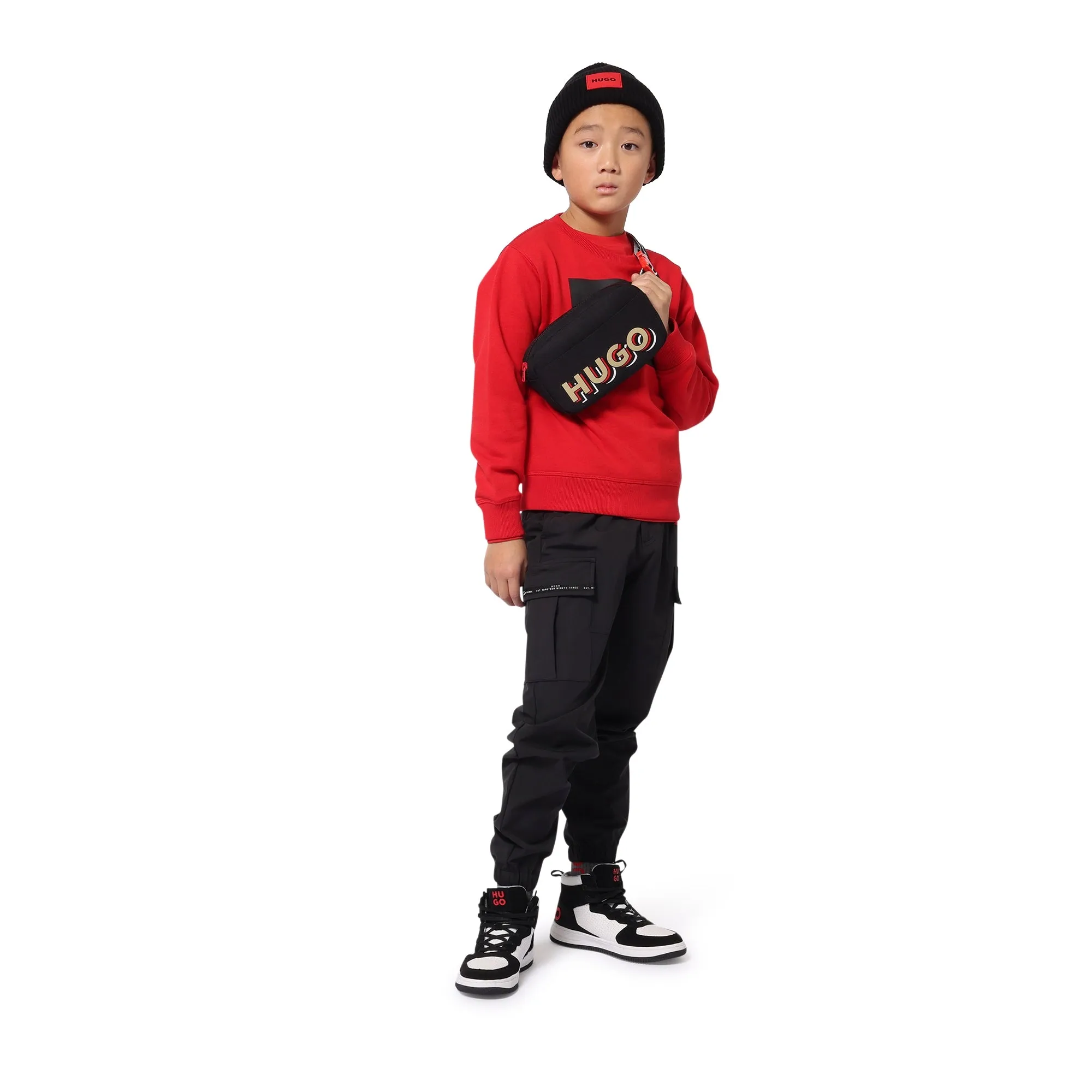HUGO-G00176-09B-BLACK-LOOSE PANTS