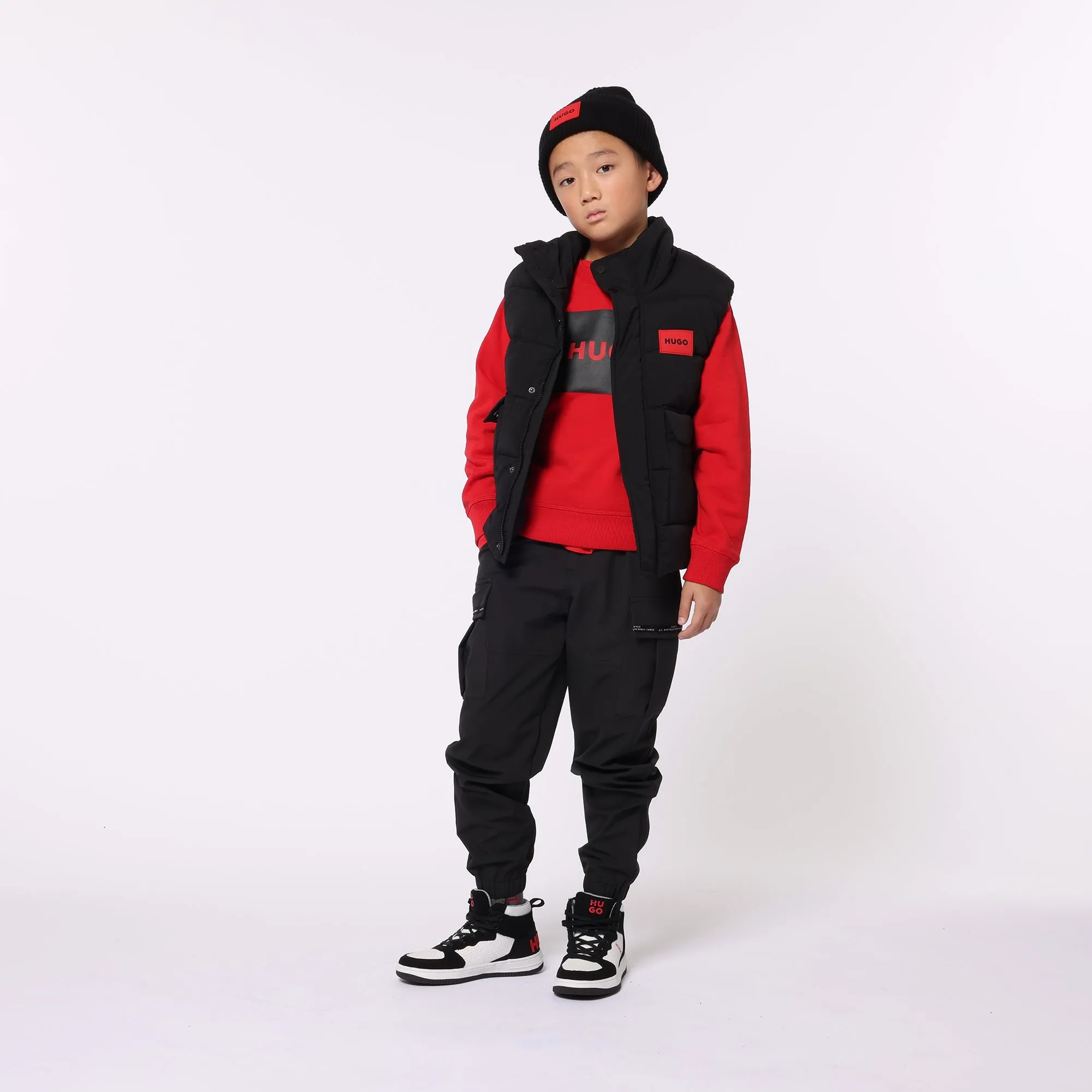 HUGO-G00176-09B-BLACK-LOOSE PANTS