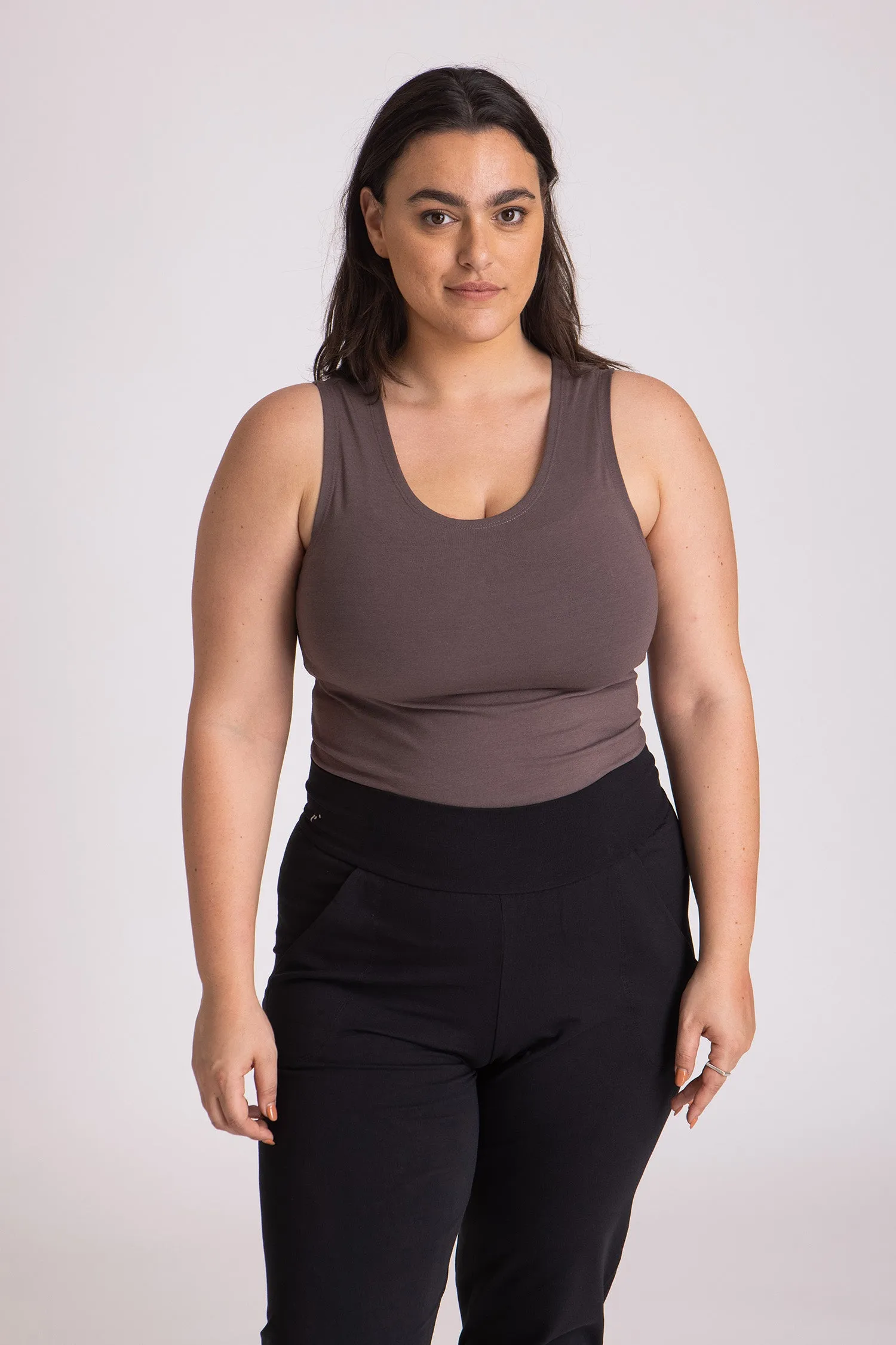 I'mPerfect Half Moon Open Back Tank Top 35%off