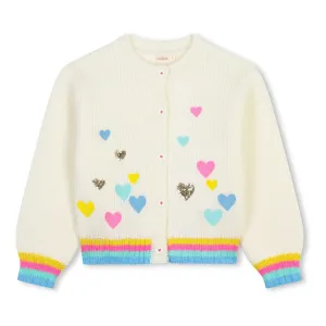 Ivory Heart Print Cardigan