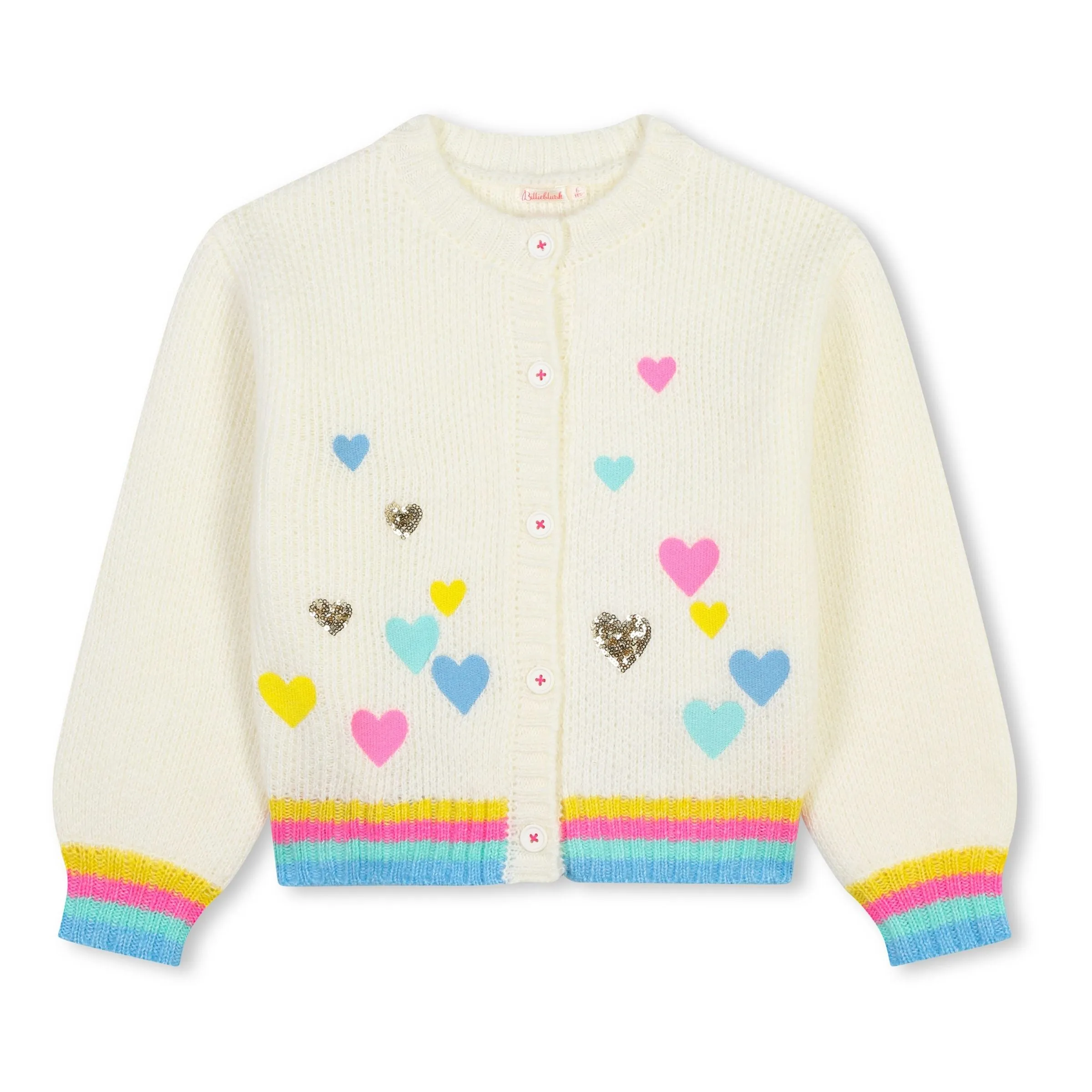 Ivory Heart Print Cardigan