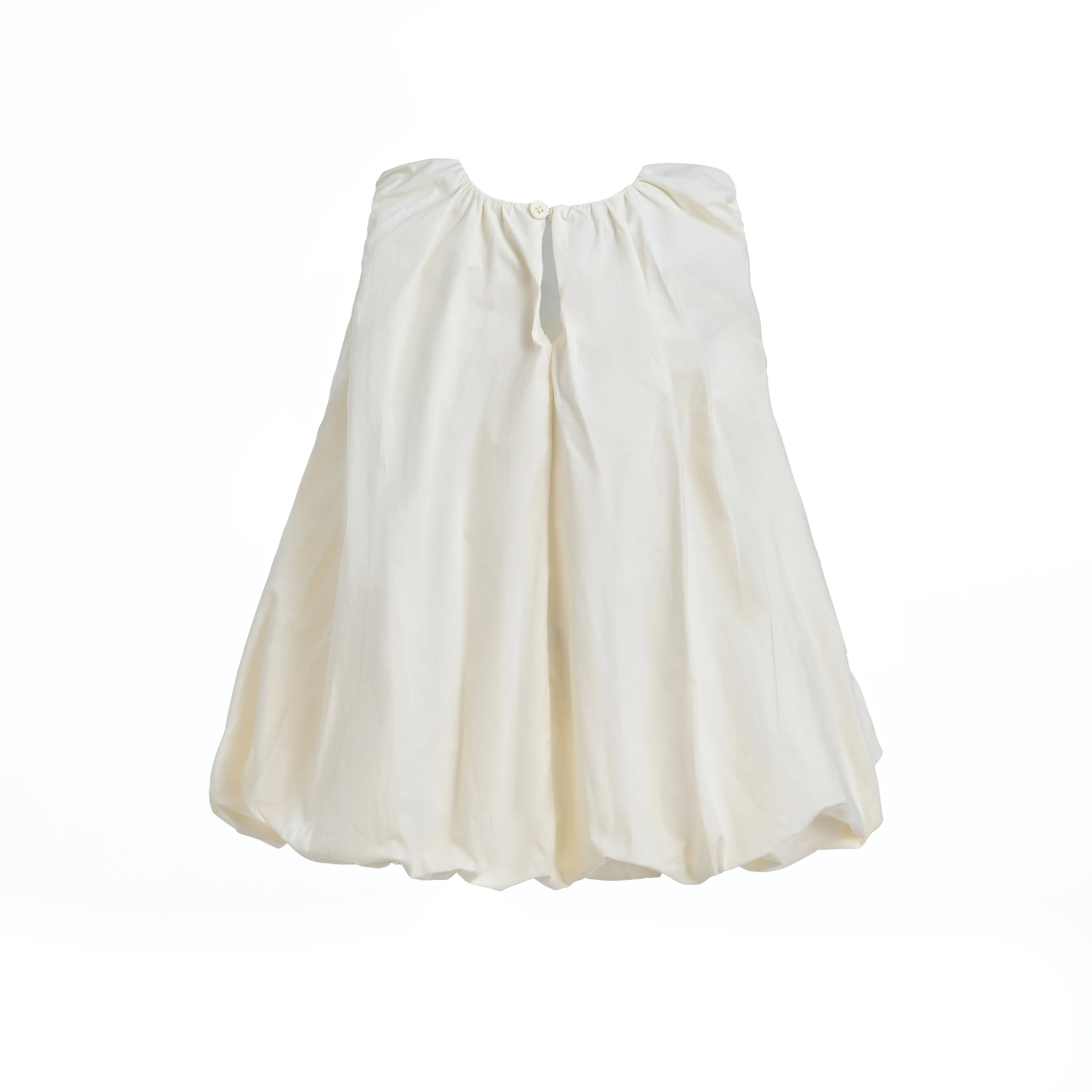 Ivory Sleeveless Bow Dress