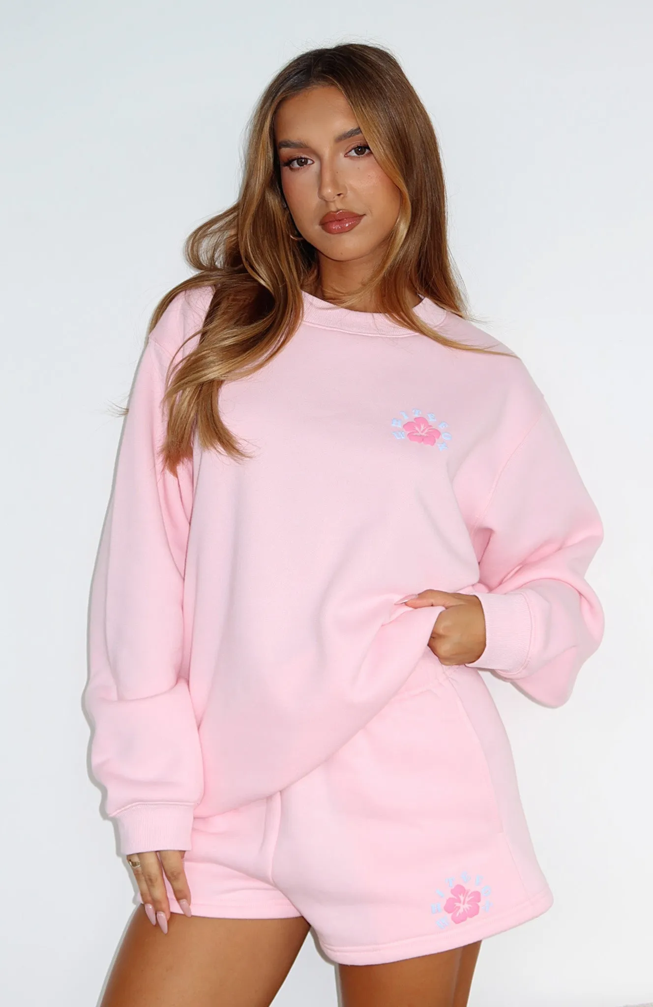 Keep Blooming Oversized Sweater Pink