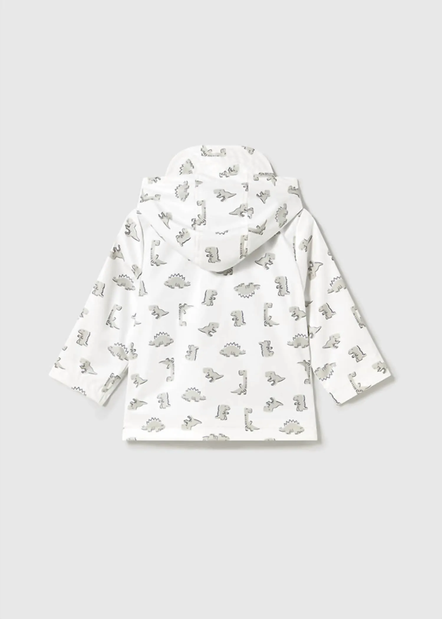 Kids Boys Dino Rain Coat In White & Grey