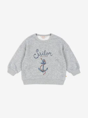 Kids Lou Sailor Sweatshirt in Grey