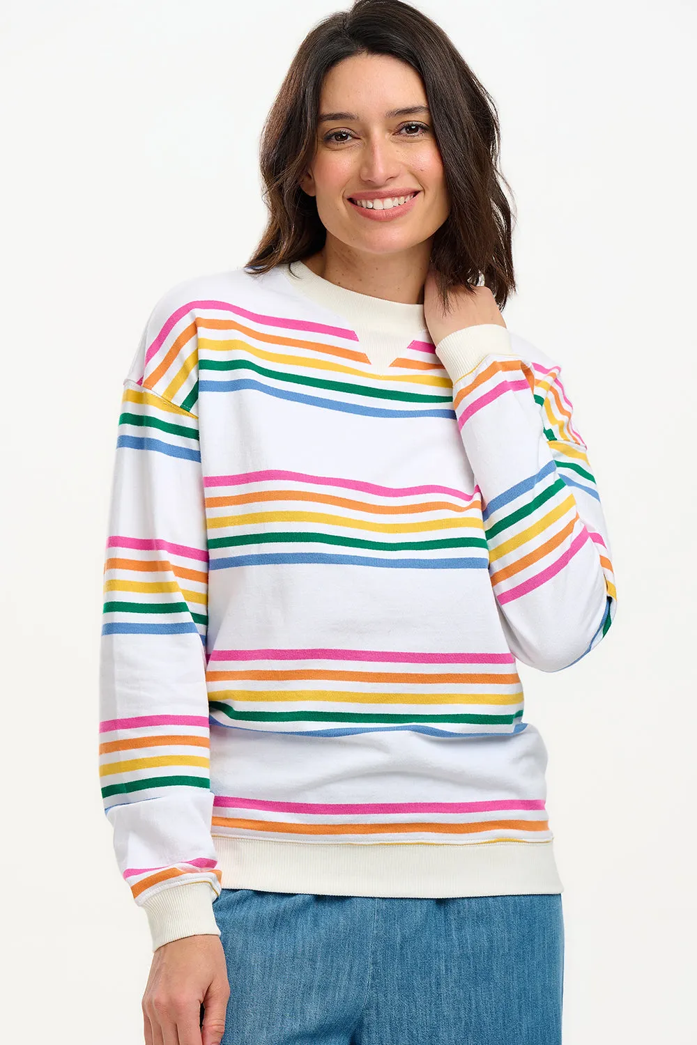 Lucia Sweatshirt - Off-White/Multi. Stripes