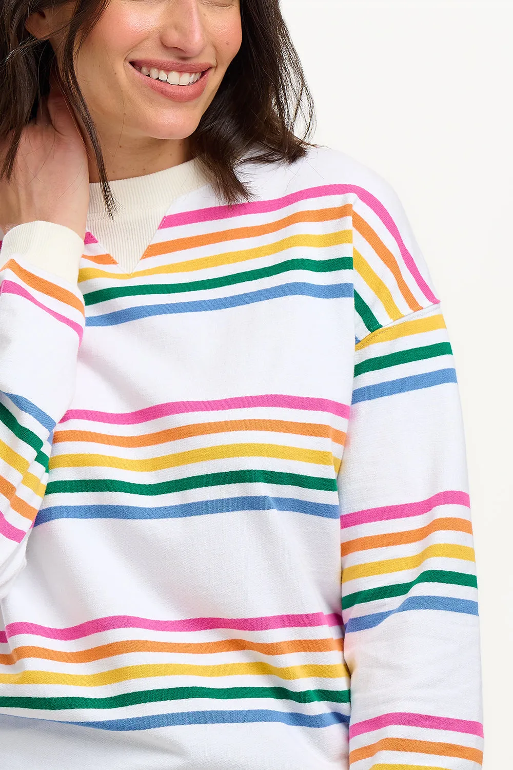 Lucia Sweatshirt - Off-White/Multi. Stripes