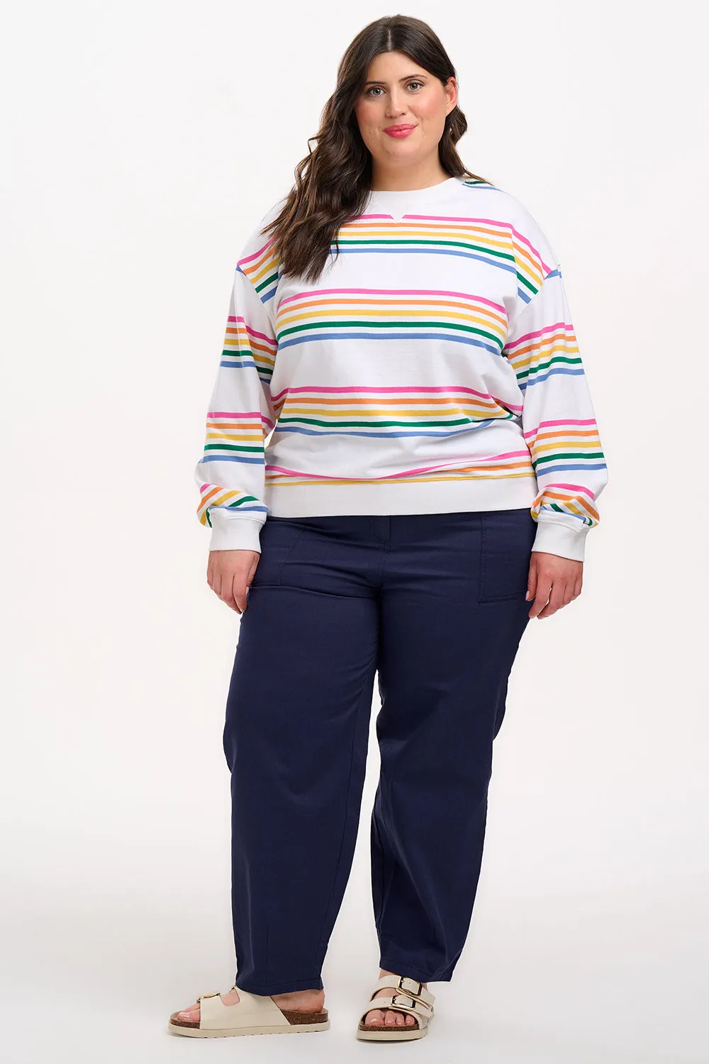 Lucia Sweatshirt - Off-White/Multi. Stripes