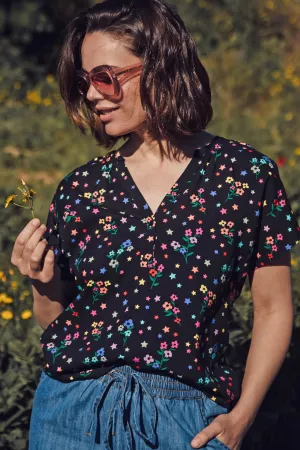 Marielle Blouse - Black. Rainbow Sprigs