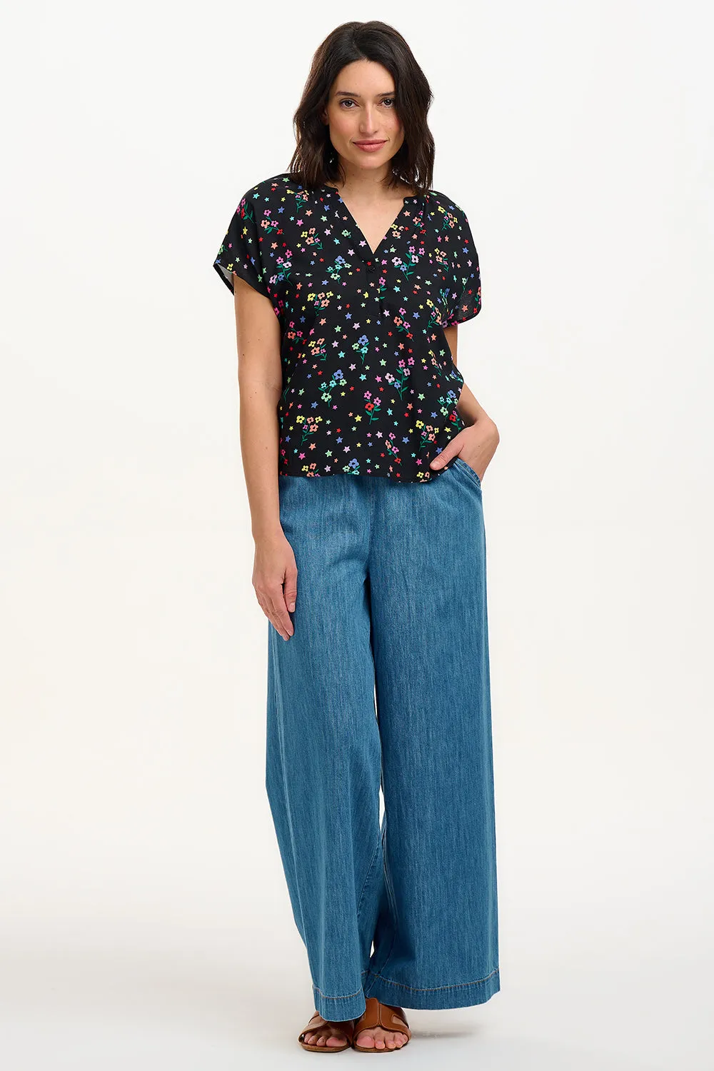 Marielle Blouse - Black. Rainbow Sprigs