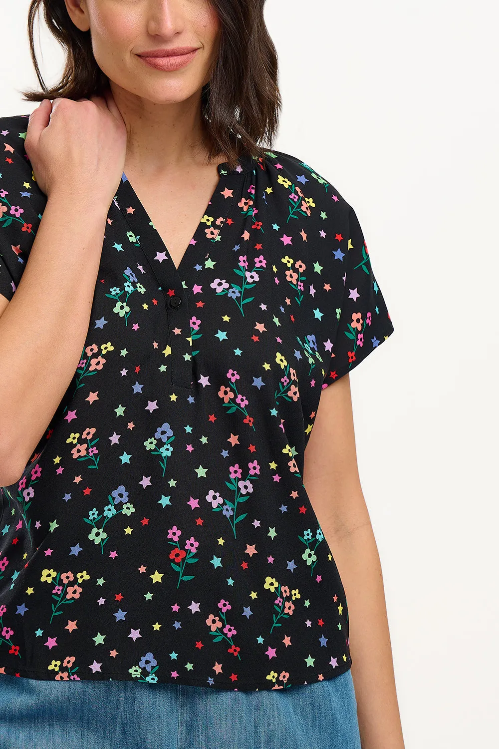 Marielle Blouse - Black. Rainbow Sprigs