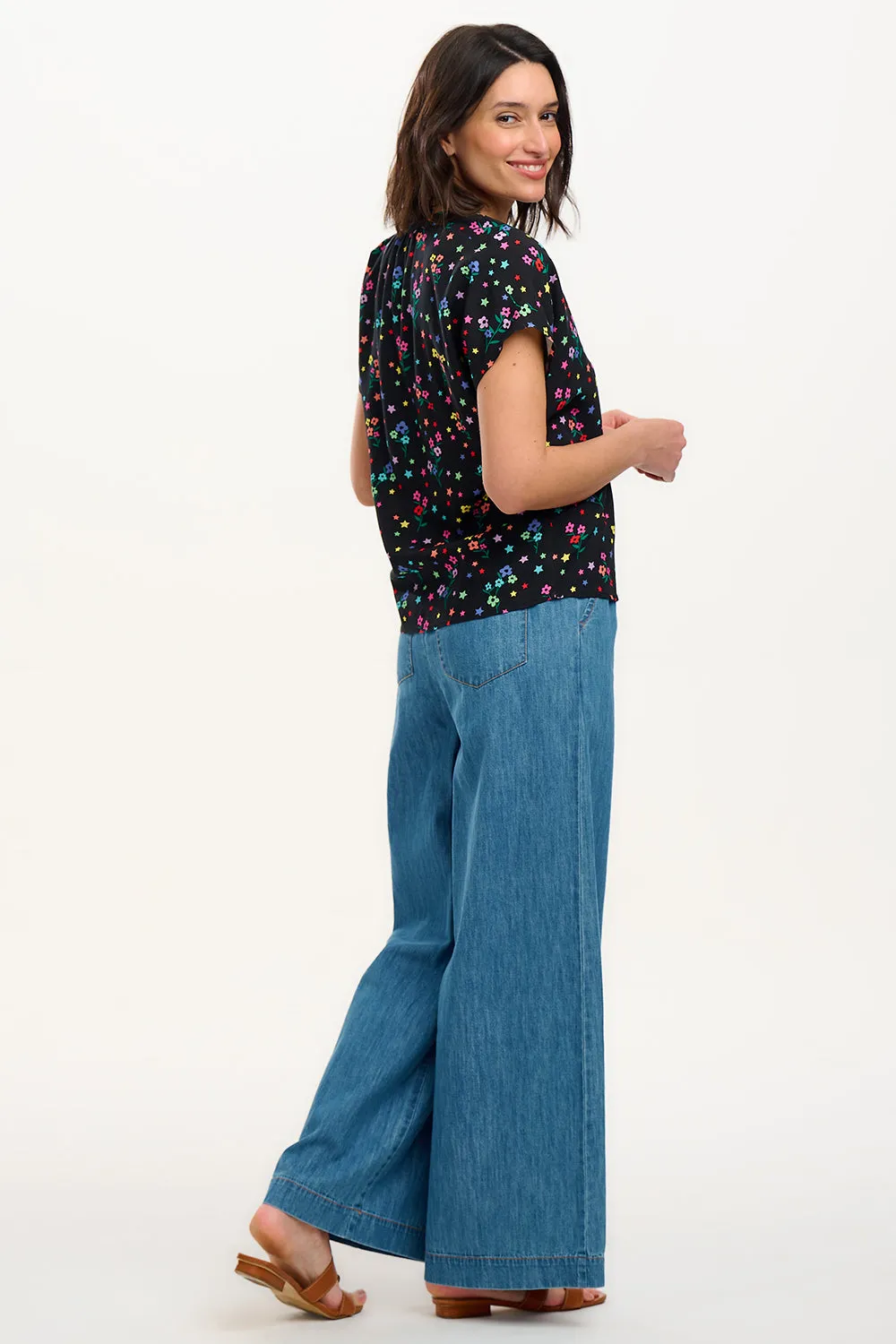 Marielle Blouse - Black. Rainbow Sprigs