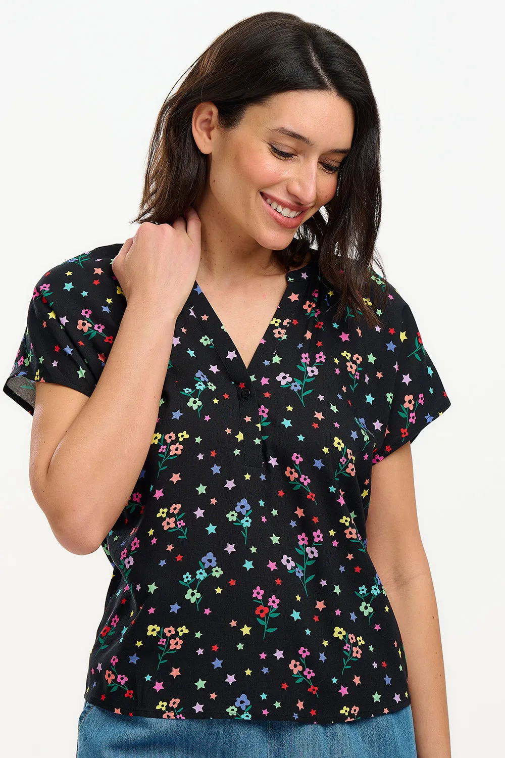 Marielle Blouse - Black. Rainbow Sprigs