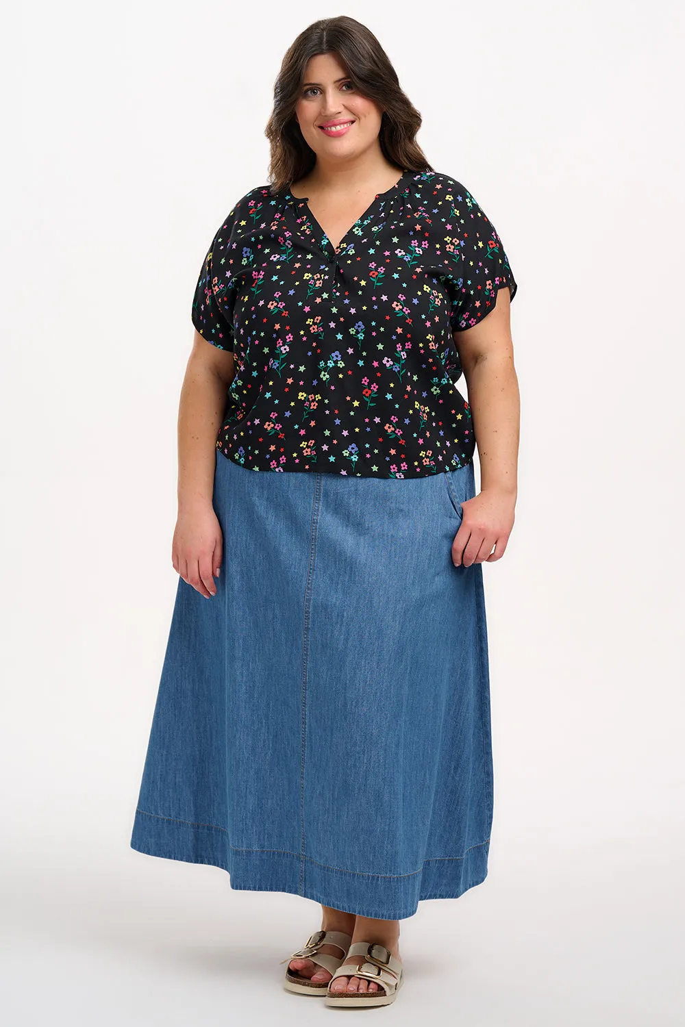 Marielle Blouse - Black. Rainbow Sprigs